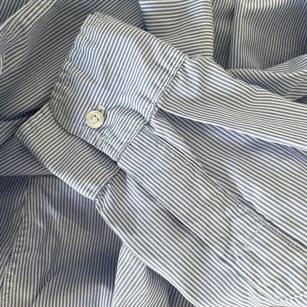 Frank & Eileen Striped Blue White Cotton Long Sleeve Button Down Shirt Size S - Picture 6 of 9